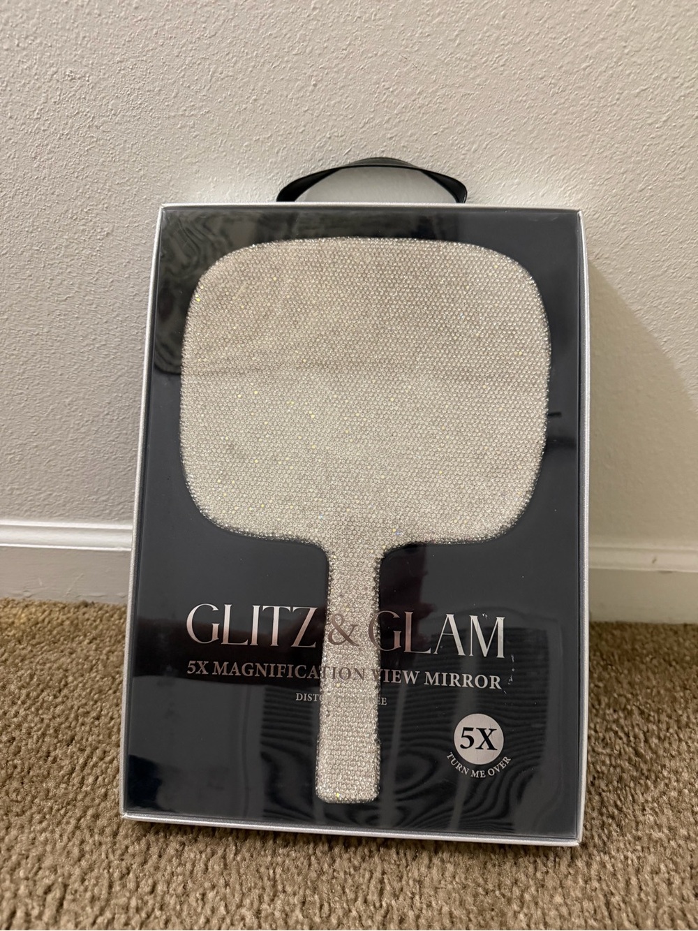 Glitz & Glam 5X Magnification Rhinestone Handheld Mirror – New in Box